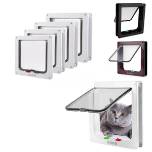 Porte extérieure résistante aux intempéries <span class=keywords><strong>pour</strong></span> chiot nouvelle porte à rabat <span class=keywords><strong>pour</strong></span> chat verrouillable à 4 voies <span class=keywords><strong>pour</strong></span> porte intérieure - Product Image 1