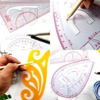 Ensemble de 12 règles courbes flexibles pour la couture, kit de couture personnalisé avec logo, design de tailleur, avec sac pour outil de mesure et usage artisanal