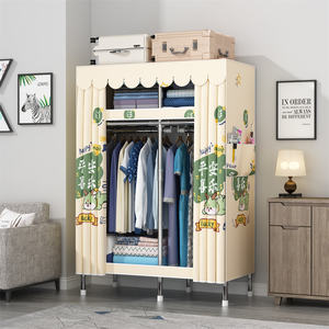 Armoire <span class=keywords><strong>de</strong></span> rangement en tissu pliable, Simple et moderne pour garde-robe, bricolage, installation facile, renforcement - Product Image 3