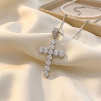 Haute qualité Hip Hop rappeur bijoux fins en argent Sterling 925 entièrement glacé VVS Moissanite croix pendentif à breloque pour hommes