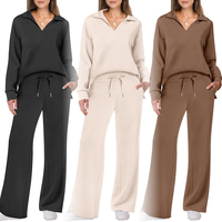 Mode printemps, vêtements décontractés pour femmes, pantalon à cordon de serrage à manches longues, couleur unie, ensembles de pantalons deux pièces pour femmes