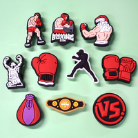 Série de boxe populaire breloques de chaussures en PVC gants de boxe chaussures accessoires breloques sabots accessoires de chaussures en gros