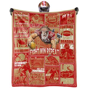 Vente en gros d'usine de couvertures en flanelle, cadeaux pour les passionnés de football, personnalisables avec des motifs - Product Image 1