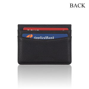 OEM超薄型IDカード名刺ホルダーメンズブラック本革名刺ホルダーウォレット - Product Image 4