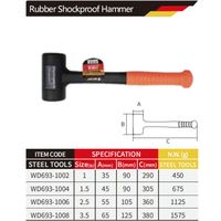Marteau antichoc en caoutchouc WEDO 1lb 1.5lb 2.5lb 3.5lb