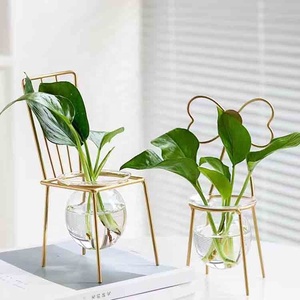 <span class=keywords><strong>Terrarium</strong></span> pour plantes avec support en métal <span class=keywords><strong>Tube</strong></span> en verre Pot Vase Hydroponique Plante Pot de fleur de bureau pour la décoration de bureau en direct à la maison - Product Image 4