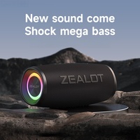 Speaker Nirkabel Portabel Zealot S56 40W dengan Lampu RGB Berwarna-warni, Tahan Air & Debu IP67, Subwoofer untuk Pesta dan Luar Ruangan