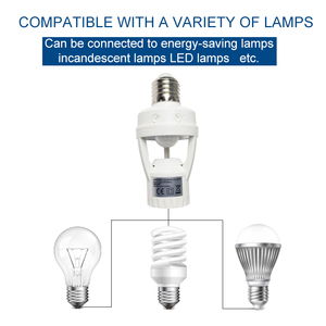 Đui Đèn Cảm Ứng Hồng Ngoại LED 110V 220V E27 Đui Đèn Cảm Biến Chuyển Động Cơ Thể Người PIR 360 Độ Điều Chỉnh Được Đế Bóng Đèn Vít - Product Image 6