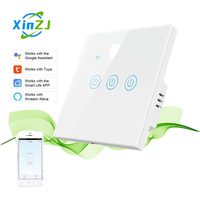 Interrupteur intelligent certifié CE XZJ, panneau tactile étanche, 220v, Wifi, personnalisation à distance, norme européenne, verre ABS, interrupteur mural Tuya