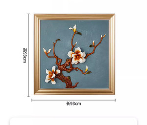 Usine 1 vente en gros villa senior art salon bureau décoration murale métal émail couleur fleur et oiseau peinture - Product Image 1