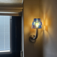 Nueva Lámpara de Pared de Mosaico de Vidrio Hecha a Mano de ZeroUNO Lighting, Estilo Turco Bohemio con Cuerpo de Hierro, Lámpara de Noche para Hotel
