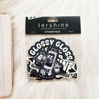 Packs d'autocollants de dessins animés imperméables personnalisés imprimés dans un sac OPP, autocollants découpés à la forme en vinyle PVC adhésif