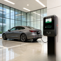 Nueva Estación de Carga para Vehículos Eléctricos Comerciales, 7/11/22kW Tipo 2 OCPP 1.6J IP54, Solución de Estacionamiento para Puntos de Trabajo, Montaje en Pared, Jinghu TA-AC-P-B