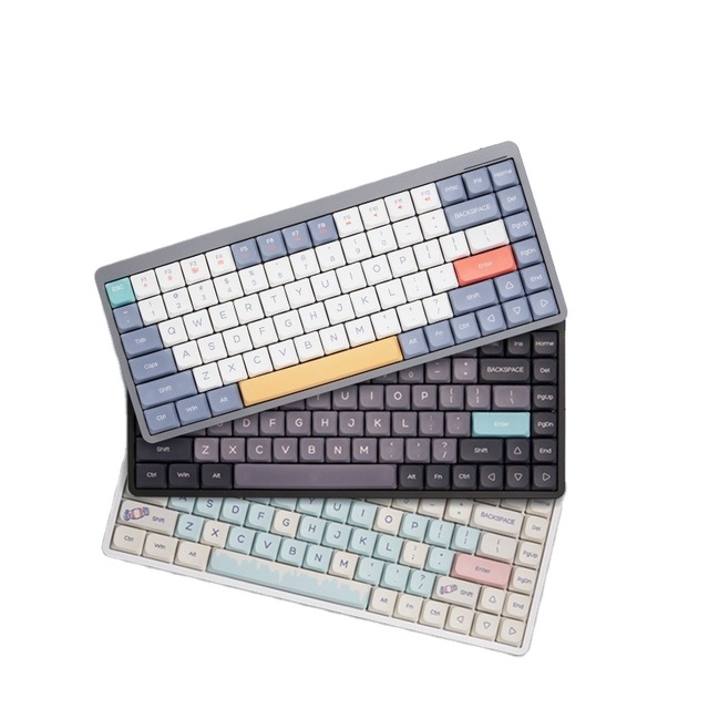 XK31B 84-Key Ultra-Slim Tri-Mode Mechanical Keyboard BT 2.4G Outemu Red Switch RGB LED Backlit USB Type-C Interface Desktop New
