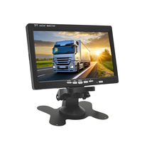 Monitor de Visión Trasera HD TFT de 7 Pulgadas para Coche, Pantalla para Cámara de Marcha Atrás, Monitor para Camioneta o Camión con Dos Entradas de Video