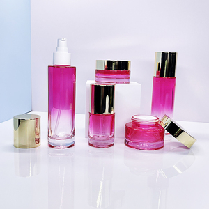 Lot de Luxe en Gros : Ensemble Cosmétique en Verre Violet Vide – Pot 30g/50g et Flacon Pompe Lotion 40-120ml, Emballage Carton Sérigraphié - Product Image 1