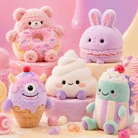 Set di Peluche Personalizzati Kawaii a Tema Dessert OEM: Ciambella, Macaron, Gelato, Mostro - Bambole Morbide e Carine per Bambini, Regalo Perfetto