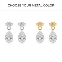 Pendientes de Lágrima Clásicos de Diamantes Cultivados en Laboratorio para Mujer Guadalupe, Bajo MOQ 1 Par 2ct, Precio de Fábrica, Oro Blanco de 18K, Regalo Navideño NGTC