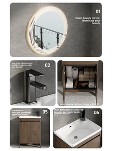 Mueble de <span class=keywords><strong>lavabo</strong></span> de pie para apartamentos pequeños, de aluminio espacial, ultraestrecho, con <span class=keywords><strong>lavabo</strong></span> profundo, para baño - Product Image 2