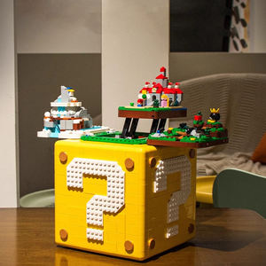 Nouveaux arrivages en plastique MOC <span class=keywords><strong>Super</strong></span> <span class=keywords><strong>Bros</strong></span> Marioed assemblé brique point d'interrogation boîte blocs de construction jouets pour cadeaux de noël - Product Image 3