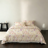 Parure de lit 100 % coton à imprimé floral, housse de couette confortable à motifs floraux, ensemble de literie 4 pièces pour l'hiver, housse de couette en gros