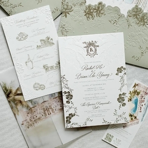 Tarjeta de Invitación de Boda Creativa de Lujo de Alta Gama, Personalizada, Impresa en Cartulina de 600g, con Grabado en Relieve - Product Image 2