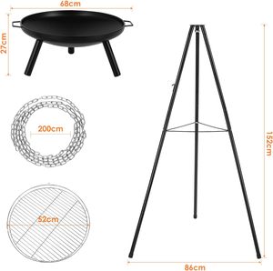 Đặc biệt truy cập <span class=keywords><strong>mini</strong></span> xách tay tam giác đứng than cắm trại BBQ nướng treo phong cách hố lửa cho ngoài trời - Product Image 3