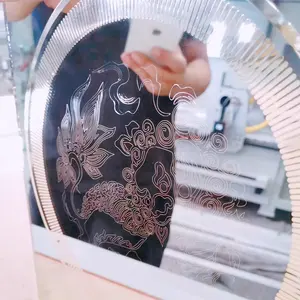 CNC 섬유 레이저 1300*2500 욕실 Led 대형 거울 디자인 레이저 조각 에칭 기계 샌드 블라스팅 거울 유리