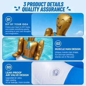 Flotador Inflable de PVC con Forma de Hombre Musculoso para Adultos, Anillo de Natación para Piscina de 32 Pulgadas, Flotador de Playa Resistente al Agua, Artículos de Verano - Product Image 6