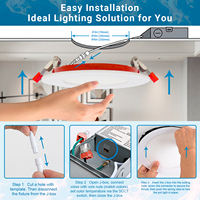 Expédition locale au Canada, spots ultra fins de 4 pouces et 6 pouces, 120V, 2 heures de résistance au feu, downlight LED pour couloirs d'hôtel, installation facile