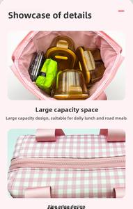 Sac à déjeuner en néoprène écologique personnalisé, grand, isolé, avec fermeture éclair, imperméable, anti-fuite, portable pour pique-nique, camping, plage - Product Image 3