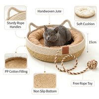 Coussin pour chat amovible en éponge tissée, design moderne de dessin animé, résistant à l'usure, lavable, pour toutes les saisons, utilisation en intérieur, fournitures pour animaux de compagnie