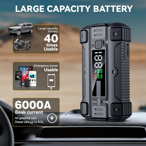 Máy khởi động bình ắc quy di động mới 2024 12V 6000A, tích hợp bơm lốp xe hơi và sạc dự phòng - Product Image 3