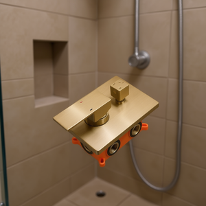 Válvula Mezcladora Desviadora de Ducha de 3 Vías de Latón Sólido, Kit de Instalación con Manija, Reemplazo de Seguridad, Rosca de 1/2 Pulgada, Manual Horizontal - Product Image 2