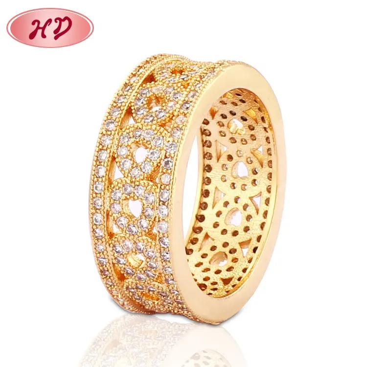 Women Fashion Diamond Jewelry Engagement Ring Fine Wedding Jewelry 18k Gold Plated Rings