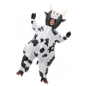 In Stock divertente festa Unisex Cosplay <span class=keywords><strong>Costume</strong></span> gonfiabile muta gonfiabile mucca per adulti costumi del partito