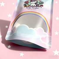 Sachets d'emballage refermables personnalisés pour aliments, bonbons, biscuits, avec fenêtre