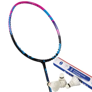 Chinese supplier hot sell badminton racket carbon fiber protected durable rackets boys and girls indoor out door sports