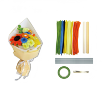 Kit de Création de Bouquet de Fleurs en Chenille DIY pour Enfants, Kit de Fabrication de Bouquet de Fleurs en Tiges de Crayon, Ensemble de Jouets Artisanaux DIY Faits à la Main