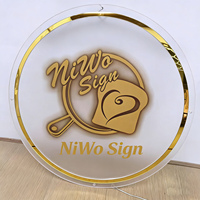 Letrero Acrílico de Alta Calidad, Letras 3D Personalizadas con Iluminación, Letrero Circular Electrónico, Placa con Nombre, Publicidad Comercial, Montado en la Pared