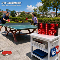 Tabellone Segnapunti LED per Tennis da Tavolo, per Interni ed Esterni, Display Punteggio per Due Giocatori con Indicatore del Servitore