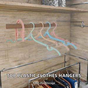 <span class=keywords><strong>Cintres</strong></span> à linge pliables écologiques <span class=keywords><strong>en</strong></span> plastique, crochets et rails multifonctionnels, vente <span class=keywords><strong>en</strong></span> <span class=keywords><strong>gros</strong></span> à bas prix - Product Image 2