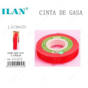 Nastro Iln Gasa 1,5 cm x 35 m rosso per artigianato e cucito - Product Image 1