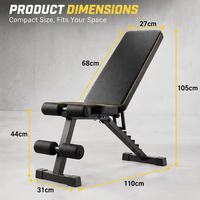Banc de musculation compact pliable BR-8 77x31x25cm, rangement peu encombrant, revêtement en cuir PU, coussinets en mousse épaisse, banc de gym à domicile OEM