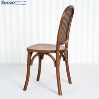 Chaise de salle à manger en rotin moderne en bois massif empilable pour mariage, banquet, extérieur et intérieur, jardin, salon