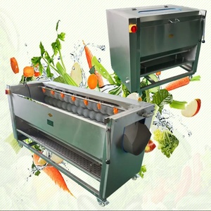 Machine industrielle de lavage et de pelage à brosses en acier inoxydable 304 pour carottes, fruits, oranges, pommes de terre, gingembre, manioc - Product Image 5