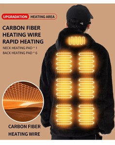 Felpa Riscaldante in Velluto Corallo per Uomo e Donna, Nuovo <span class=keywords><strong>Abbigliamento</strong></span> Intelligente USB Riscaldato per l'Inverno, Felpa con Cappuccio Calda - Product Image 6