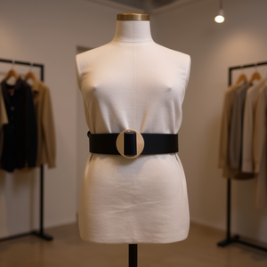 Cinturón de tela 4x105cm negro y marrón con hebilla metálica para mujer y hombre - Product Image 2