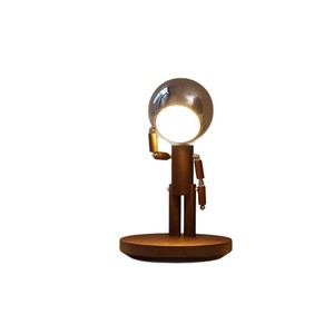 Ptlife Moon Table Lamp Solid Wood Metal Touch Control Rechargeable Bedroom Night <b>Light</b> - Product Image 5