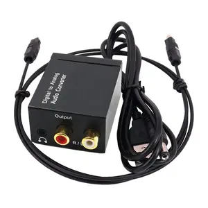 2023 Digital Optical Coax To Analog With 3.5mm Audio R/L RCA Audio Converter With Usb Charge Cable And Optical Cable USB Cable